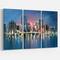 Designart - Coastal City Fantasy Night Scene in Oil Painting - Cityscapes Painting Print on Wrapped Canvas set